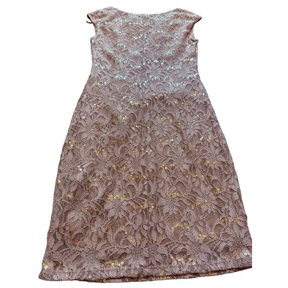 Taupe Lace Mother of the Bride Dress - Size 8 - Picture 12 of 15